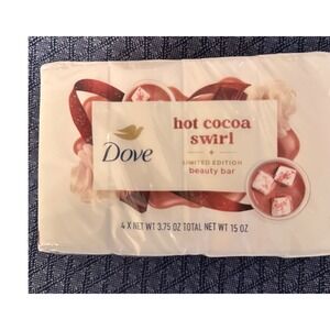 Dove Hot Cocoa Swirl Limited Edition Beauty Bar Soap 4 Pack Holiday‎ Treats 15oz
